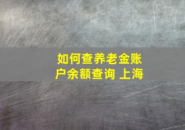 如何查养老金账户余额查询 上海